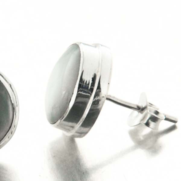 Boucles D'oreilles Rondes En Nacre Et Argent 925 - Fait Main En Indonésie - Neuf Avec étiquettes