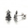 Boucles d'oreilles puces Bouddha Siddhartha en argent