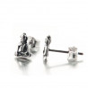 Boucles d'oreilles puces Bouddha Siddhartha en argent