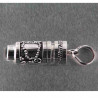 Pendentif Tube à prières argent et cabochon de grenat