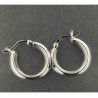 Boucles d'oreilles créoles argent rondes éfilées  20mm