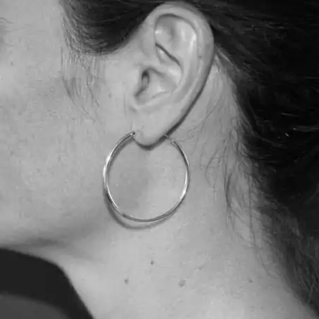 Boucles d'oreilles créoles argent rondes taille moyenne