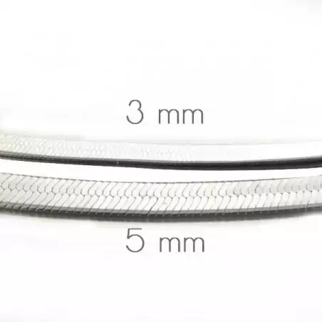 Collier ras de cou Minerva plat maille serpent en argent pour femme