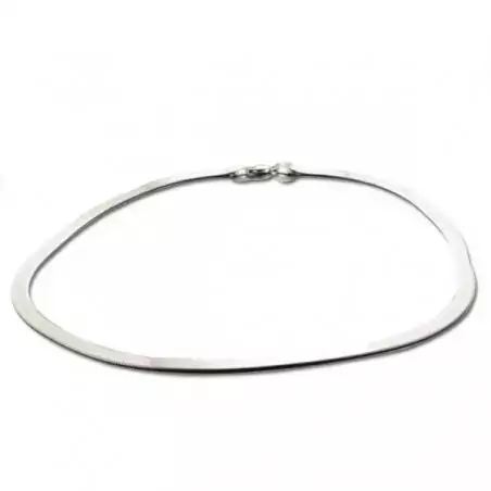 Collier ras de cou Minerva plat maille serpent en argent pour femme
