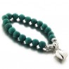 Bracelet Esméralda boules turquoises et cœur argent