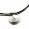 Collier ras de cou Esteban caoutchouc et soleil argent