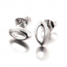 Boucles d'oreilles argent puces ovales éfilées
