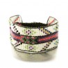 Bracelet manchette colorée Brasilia en corde coton et perles