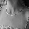 Collier ras de cou Minerva plat maille serpent en argent pour femme