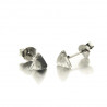 Boucles d'oreilles puces triangulaires en argent et cristal de Swarovski