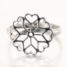 Bague argent Star of Love étoile et cœurs ajourés