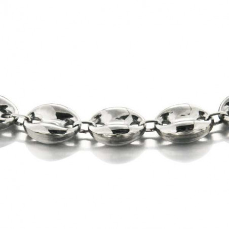 Maille grain de café argent 8 mm