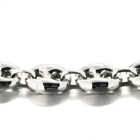 Maille grain de café argent 13 mm