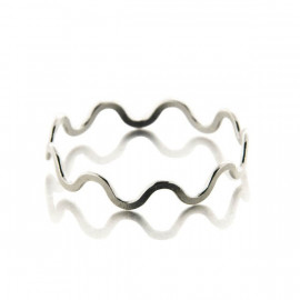 Bague fine Carolina vaguelettes argent