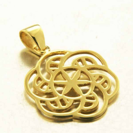 Pendentif Irma Fleur ajourée en argent dorée à l'or fin