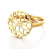 Bague Star of Love étoile et cœurs ajourés en argent doré à l'or fin