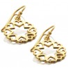 Boucles d'oreilles Star of Love étoiles et coeurs en argent doré à l'or fin