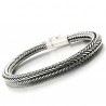 Bracelet gourmette maille serpent en argent massif