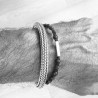 Bracelet homme maille serpent argent massif