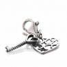 Breloque argent "Sweet heart" clé et coeur ajouré