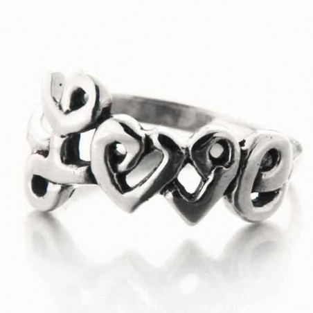 Bague fine Love en argent