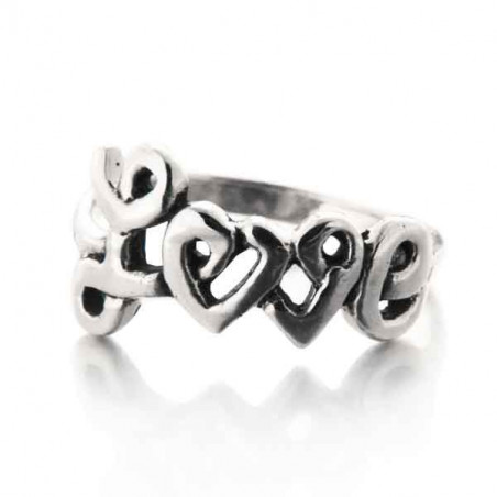 Bague fine Love en argent