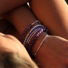 Bracelets fantaisie en améthyste et argent