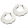 Boucles d'oreilles créoles plates en argent brossé mat