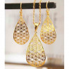 Collier et boucles d'oreilles fantaisie dorés mandala