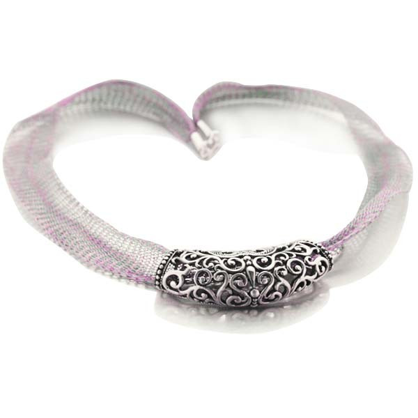 Collier Ras De Cou Vintage En Plaqué Argent - Bijou Occasion, Style Chevalière