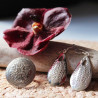 Bague et boucles d'oreilles traditionnelles Karen en argent ciselé