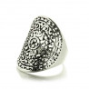Bague large ovale Sunitha arabesques d'argent
