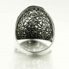 Bague large ovale Sunitha arabesques d'argent