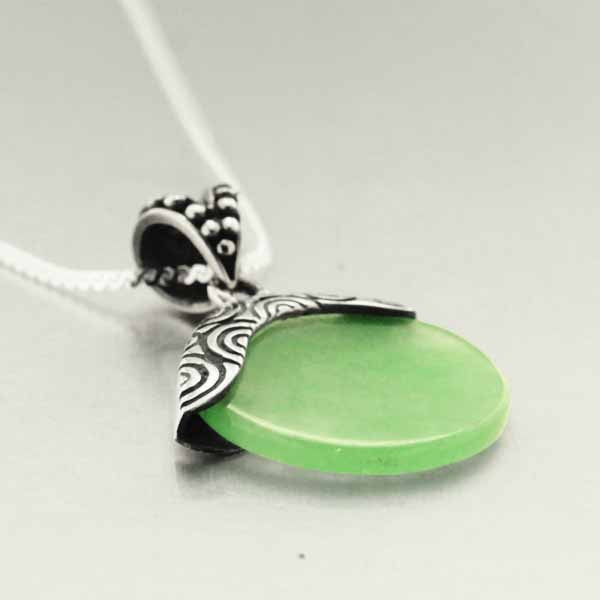 Pendentif En Jade Noir Vert - Collier Dragon Phoenix - Bijou Chinois 5x3,5 Cm - Symbole De Chance