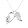 Collier ras de cou Angel, ailes argent et zirconium