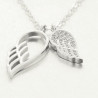 Collier fantaisie argent Angel ailes zirconium
