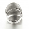 Bague large ethnique Pechawa ovale en argent ciselé