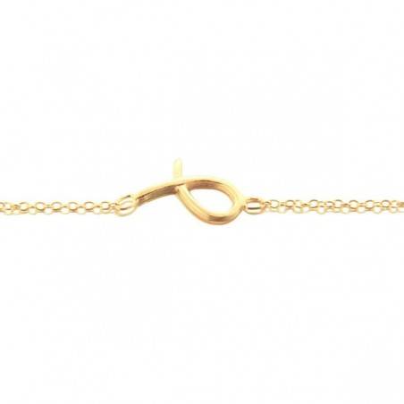 Bracelet porte-bonheur petit  ruban en argent doré or jaune