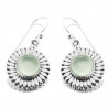 Boucles d'oreilles pendantes fleur aquamarine et argent