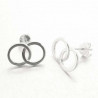 Boucles d'oreilles puces deux cercles ajourés