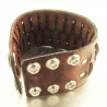 Bracelet manchette Mad Max en cuir marron tressée