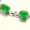 Bracelet argent et pierres de jade serties
