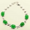 Bracelet fantaisie en argent et pierre de jade