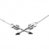 Collier fin ras de cou arrows en argent