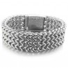 Bracelet Homme gourmette large tressée en acier