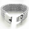 Bracelet Homme gourmette large tressée en acier