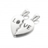 Pendentif Love coeur à partager en argent