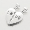 Pendentif coeur argent à partager entre amoureux