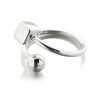 Bague Cubica cube et boule argent
