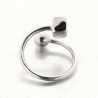 Bague Cubica cube et boule argent